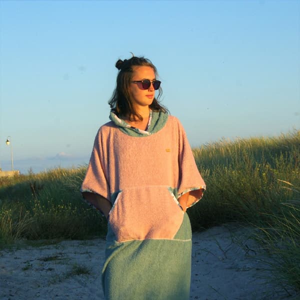 Surf Poncho Green Sage - bomuld M KVINDE længde 105cm