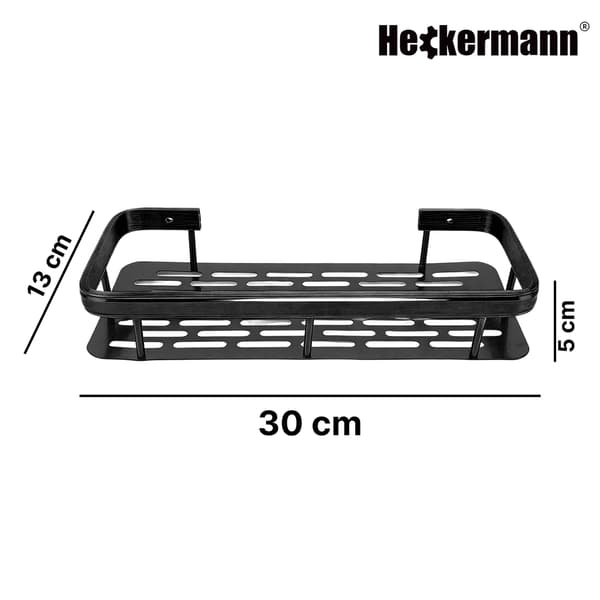 Heckermann svart badrumshylla 30 cm