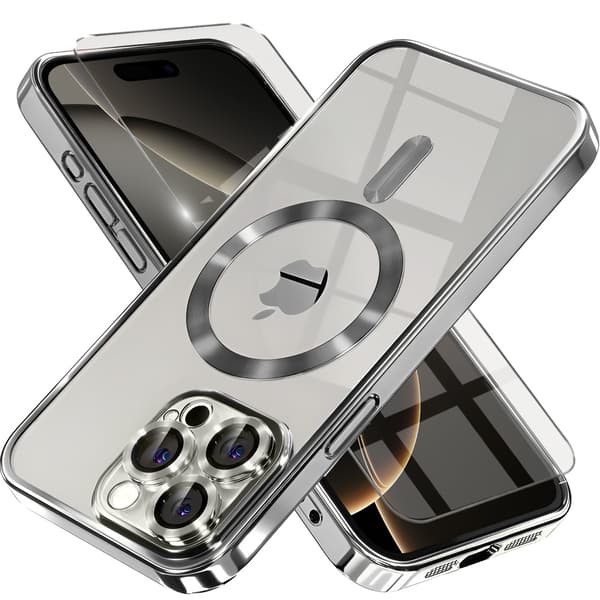 iPhone 16 Pro Max-skal, Electro MagSafe, titangrått + skärmskydd