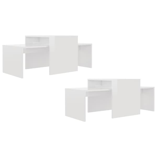vidaXL sofaborde højglans hvide 100x48x40cm spånplade