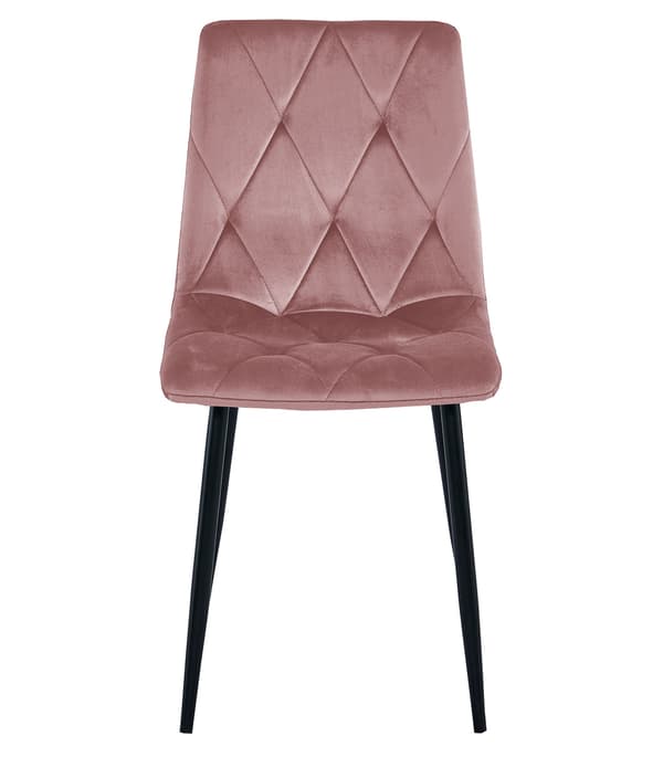 LIBRA stol - pink velour / sorte ben x 2