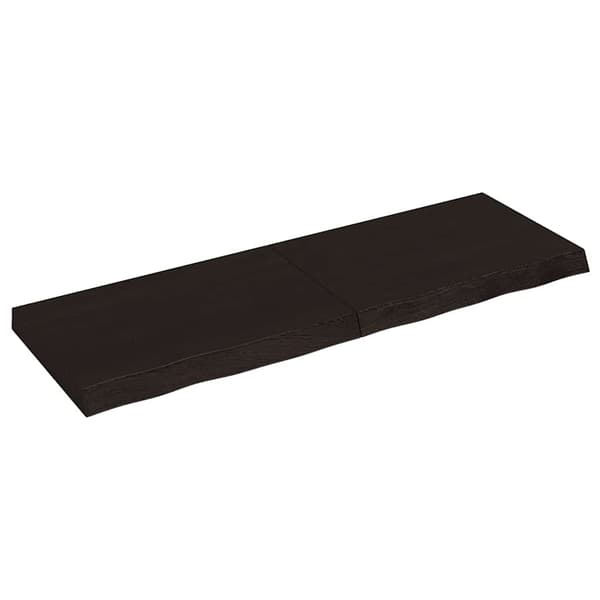 vidaXL hylde mørkebrun 120x40x(2-6) cm egetræsfinish