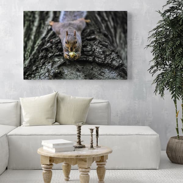 Lærredstryk Dyr Egern 120x40 cm