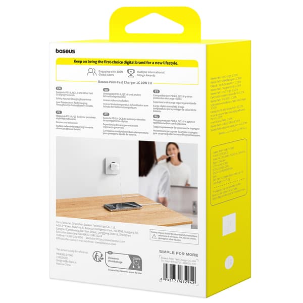 Palm 20W USB-C Väggladdare - Vit