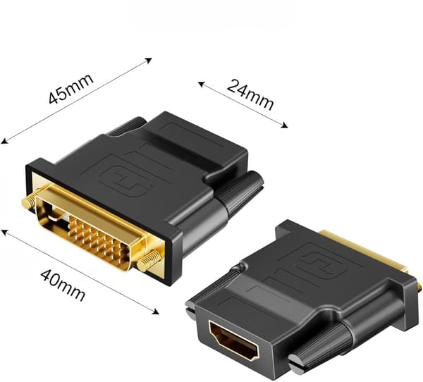 HDMI-DVI-D 24+1 -sovitin LogiLink, 1080p musta HDMI-DVI-sovitin