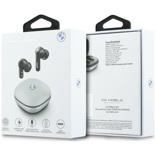 TWS Bluetooth-hörlurar BMW Läder Metalllogotyp ENC Taupe