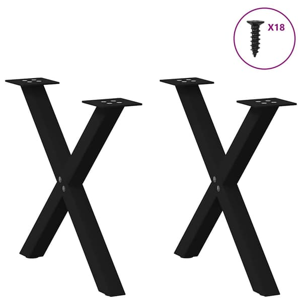 vidaXL sofabordsben, 2 stk., sort, 38x(42-43) cm, stål