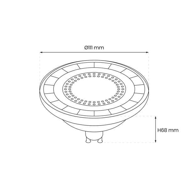 LED-lamppu musta 10W AR111 GU10