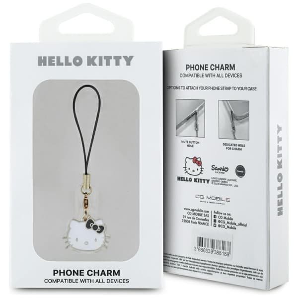 Hello Kitty Charm Kitty -kännykkänauha, musta