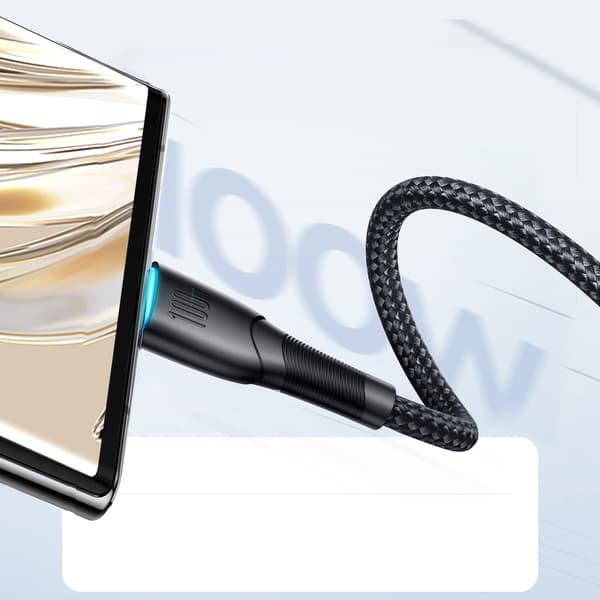 Starry-sarjan USB-A - USB-C 100W 1m musta kaapeli