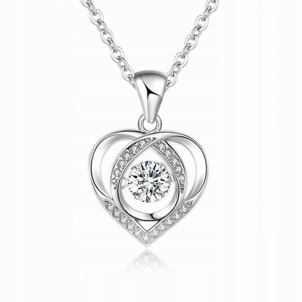 SILVER Halsband Damkedja Hjärthänge Som gåva + SET