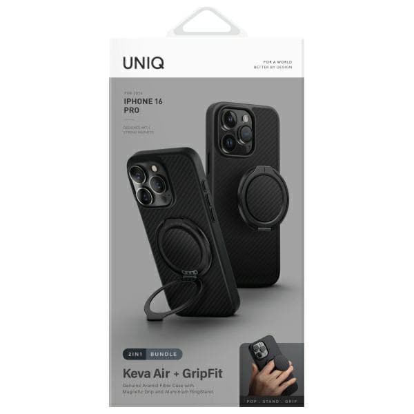 UNIQ Keva Air MagSafe-etui til iPhone 16 Pro, sort