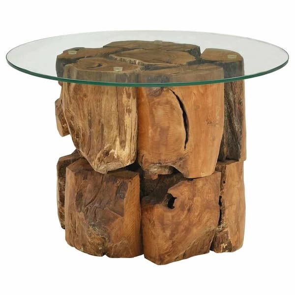vidaXL Soffbord i vattenpatinerad teak 60 cm