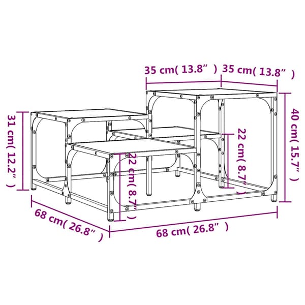 vidaXL sofabord, sort, 68x68x40 cm, træbaseret materiale