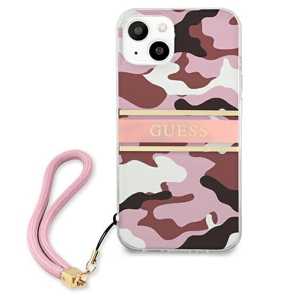 Guess Camo Strap Collection iPhone 13-skal, rosa