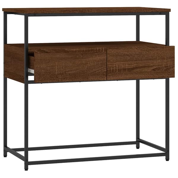 vidaXL konsolbord brunt egetræ 75x40x75 cm
