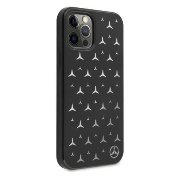 Mercedes Sølv Stjerne Mønster Etui til iPhone 12 Pro Max, Sort