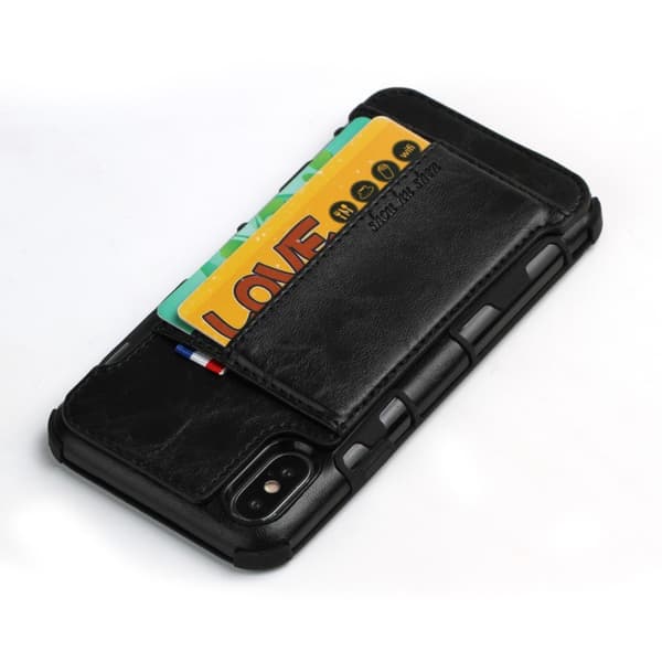Two Cards Hybrid-cover til iPhone XS Max 6.5 - Sort