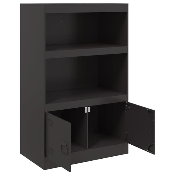 vidaXL sideskab sort 67x39x107 cm stål