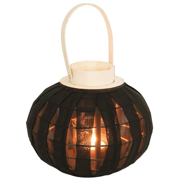 Lampion för ljusstake i trä svart 22 cm