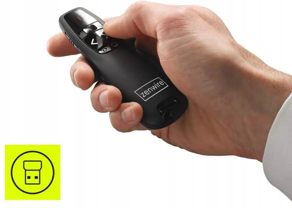 LASERPEKARE TRÅDLÖS PRESENTATIONSFJÄRRKONTROLL USB-LASER Zenwire S15