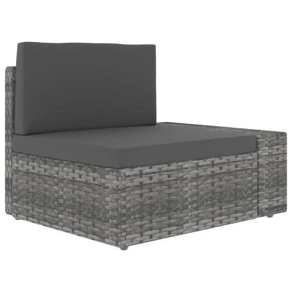 vidaXL 3-istuttava modulaarinen sohva, PE-rottinki, harmaa