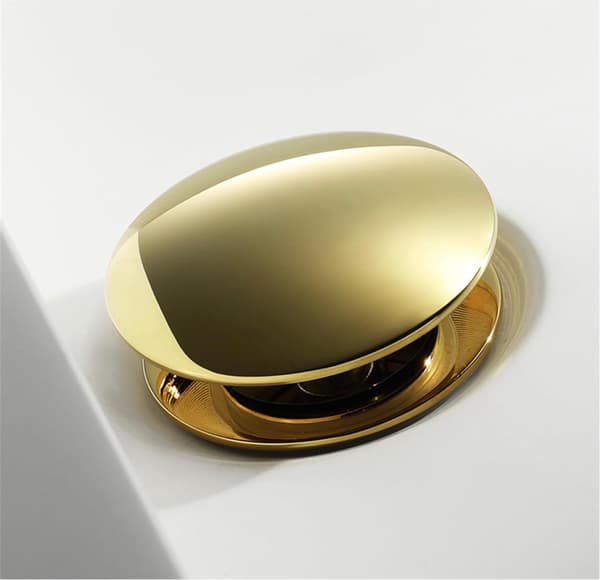 Golden click clack automatisk prop til håndvask med overløb
