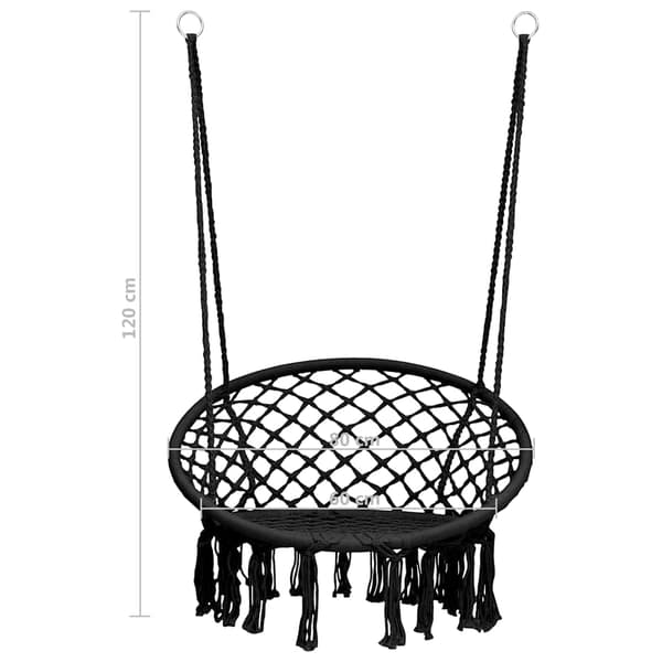vidaXL Hängmatta, 80 cm, Antracit