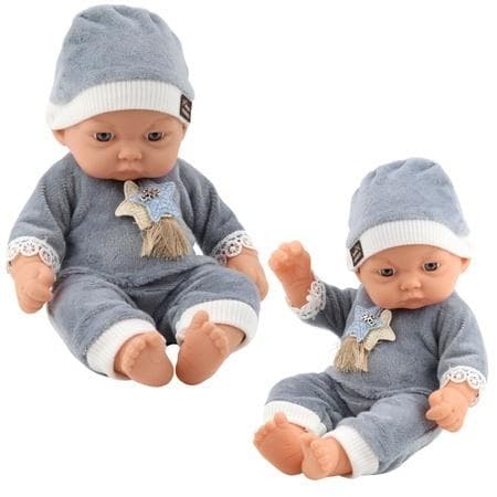 Vauvanukke harmaassa pyjamassa