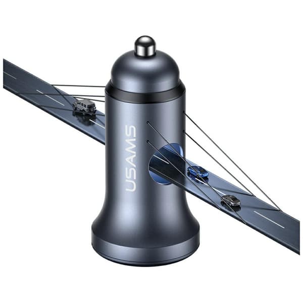 USAMS CC320 Aluminium Billaddare 2.4A 2xUSB-A Tarnish