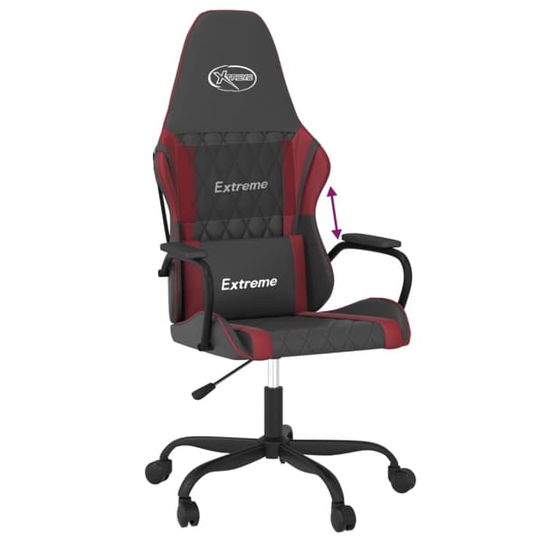 vidaXL gamingstol, sort og bordeaux, kunstlæder