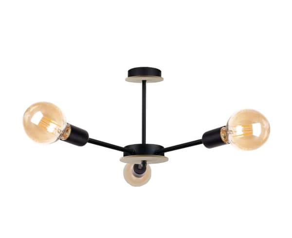 Loftlampe 3xE27 SUN WOOD SORT
