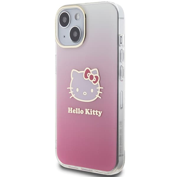 Hello Kitty IML Gradient Electrop Kitty Head-cover til iPhone 15, lyserød
