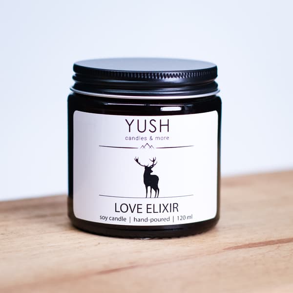 Love Elixir - Duftlys - Bergamot, Mandarin, Citrus - Yush - 120ml