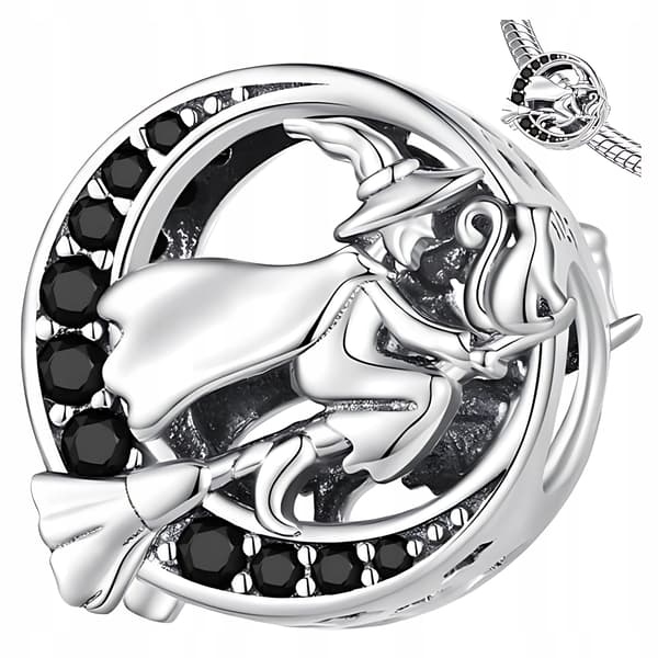 Häxberlocker KATT silver 925 häxa tik silverpärla pärlor berlocker