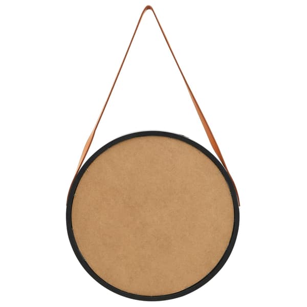 vidaXL vægspejl med strop, 50 cm, sort
