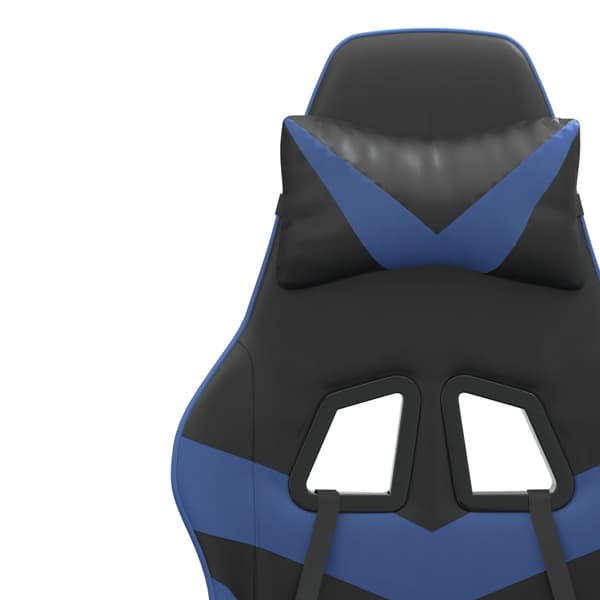 vidaXL drejelig gamingstol sort og blå kunstlæder