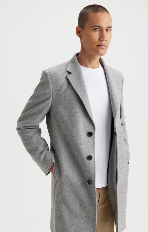 Slim fit-kappa med återvunnen ull 54