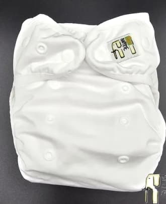 NappiMe vaskbare bleer med mini microfleece lomme, hvid
