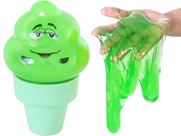 Slime-is i vaffel, strækbar modellervoks, glitter-slime