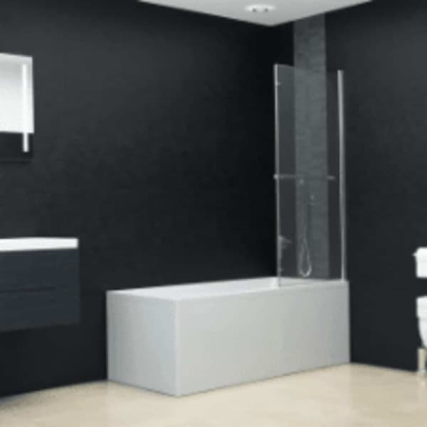 vidaXL foldbar brusekabine, 2 paneler, ESG, 95 x 140 cm