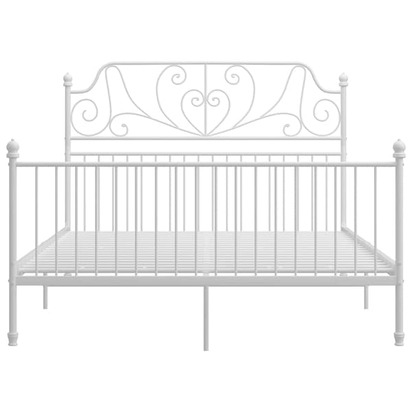 vidaXL Sängram vit metall 160 x 200 cm
