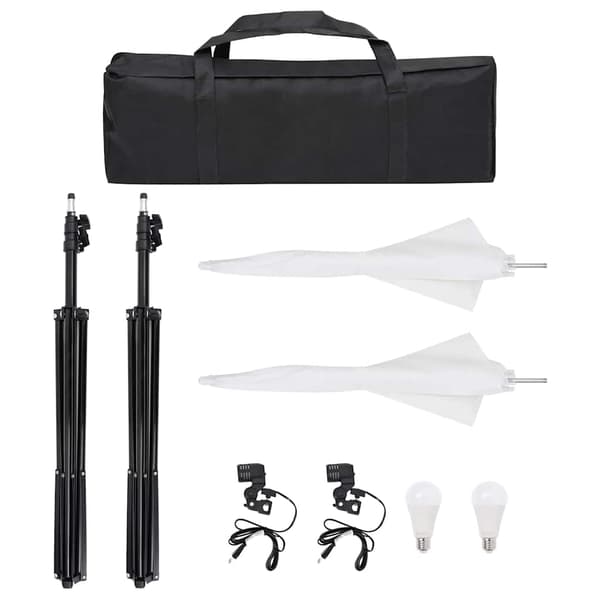 vidaXL Valokuvausstudiosetti valoilla ja taustoilla