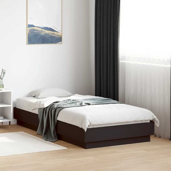 vidaXL sengestel sort 90x190 cm træbaseret materiale