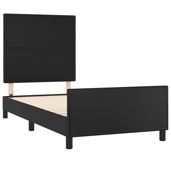 vidaXL sengestel med hovedgærde sort kunstlæder 80x200 cm