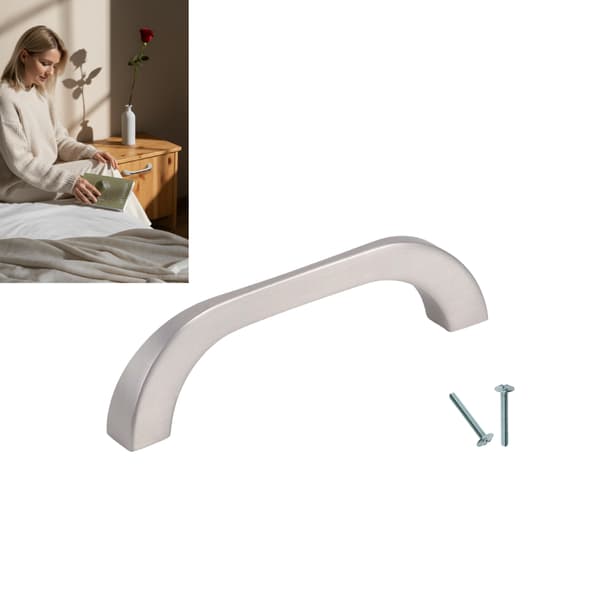 SØLV MØBELRINGSGREB MALIBU møbelgreb BØRSTET STÅL størrelse 96