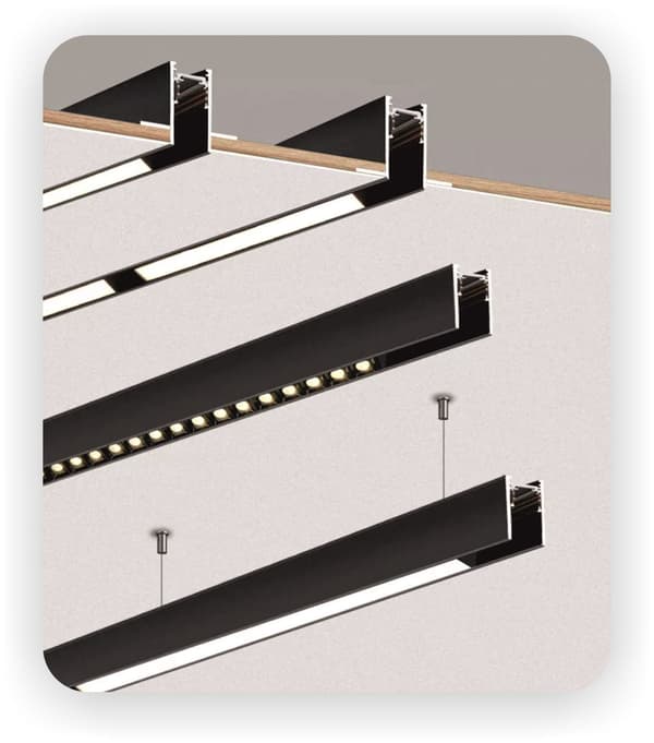 Ytmonterad magnetisk skena 2m 230VAC Svart SMART TRACK