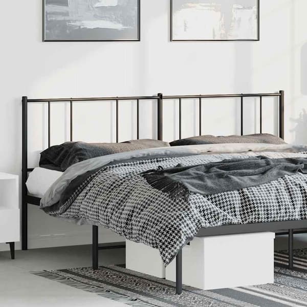 vidaXL metalsengegavl, sort, 180 cm