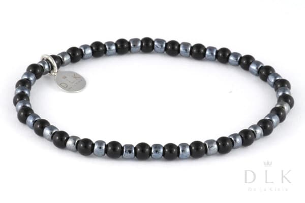 Subtil onyx med hæmatit armbånd