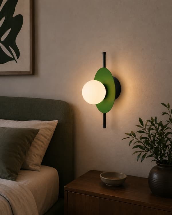 Seinävalaisin 1xE14 Luma musta/khaki